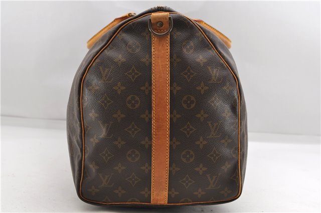 Auth Louis Vuitton Monogram Keepall Bandouliere 55 Boston Bag M41414 LV 4616D