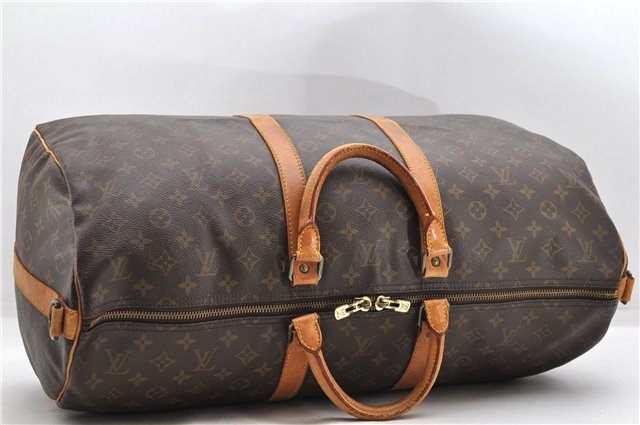 Auth Louis Vuitton Monogram Keepall Bandouliere 55 Boston Bag M41414 LV 4616D