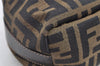 Authentic FENDI Zucca Hand Bag Pouch Purse Canvas Leather Brown Junk 4616I