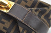 Authentic FENDI Zucca Hand Bag Pouch Purse Canvas Leather Brown Junk 4616I