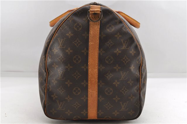 Auth Louis Vuitton Monogram Keepall Bandouliere 55 Boston Bag M41414 LV 4617D