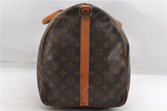 Auth Louis Vuitton Monogram Keepall Bandouliere 55 Boston Bag M41414 LV 4617D