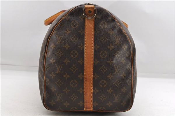 Auth Louis Vuitton Monogram Keepall Bandouliere 55 Boston Bag M41414 LV 4617D