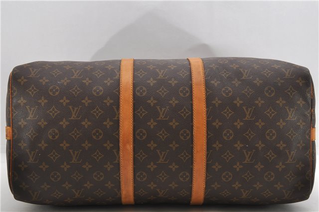 Auth Louis Vuitton Monogram Keepall Bandouliere 55 Boston Bag M41414 LV 4617D