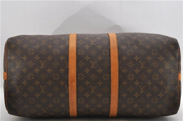 Auth Louis Vuitton Monogram Keepall Bandouliere 55 Boston Bag M41414 LV 4617D