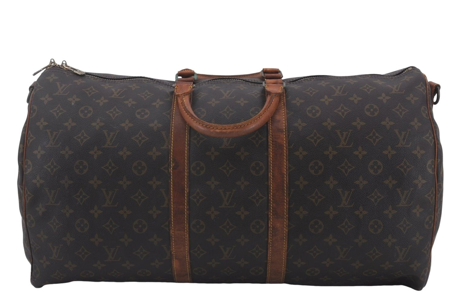 Auth Louis Vuitton Monogram Keepall Bandouliere 55 Boston Bag M41414 LV 4618D