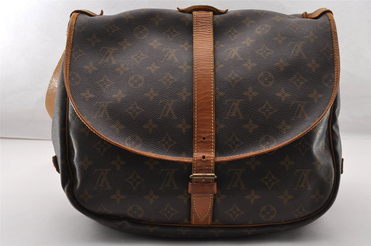 Authentic Louis Vuitton Monogram Saumur 35 Shoulder Cross Bag M42254 LV 4618I