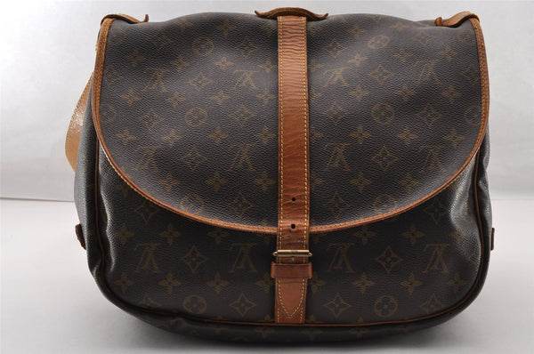 Authentic Louis Vuitton Monogram Saumur 35 Shoulder Cross Bag M42254 LV 4618I