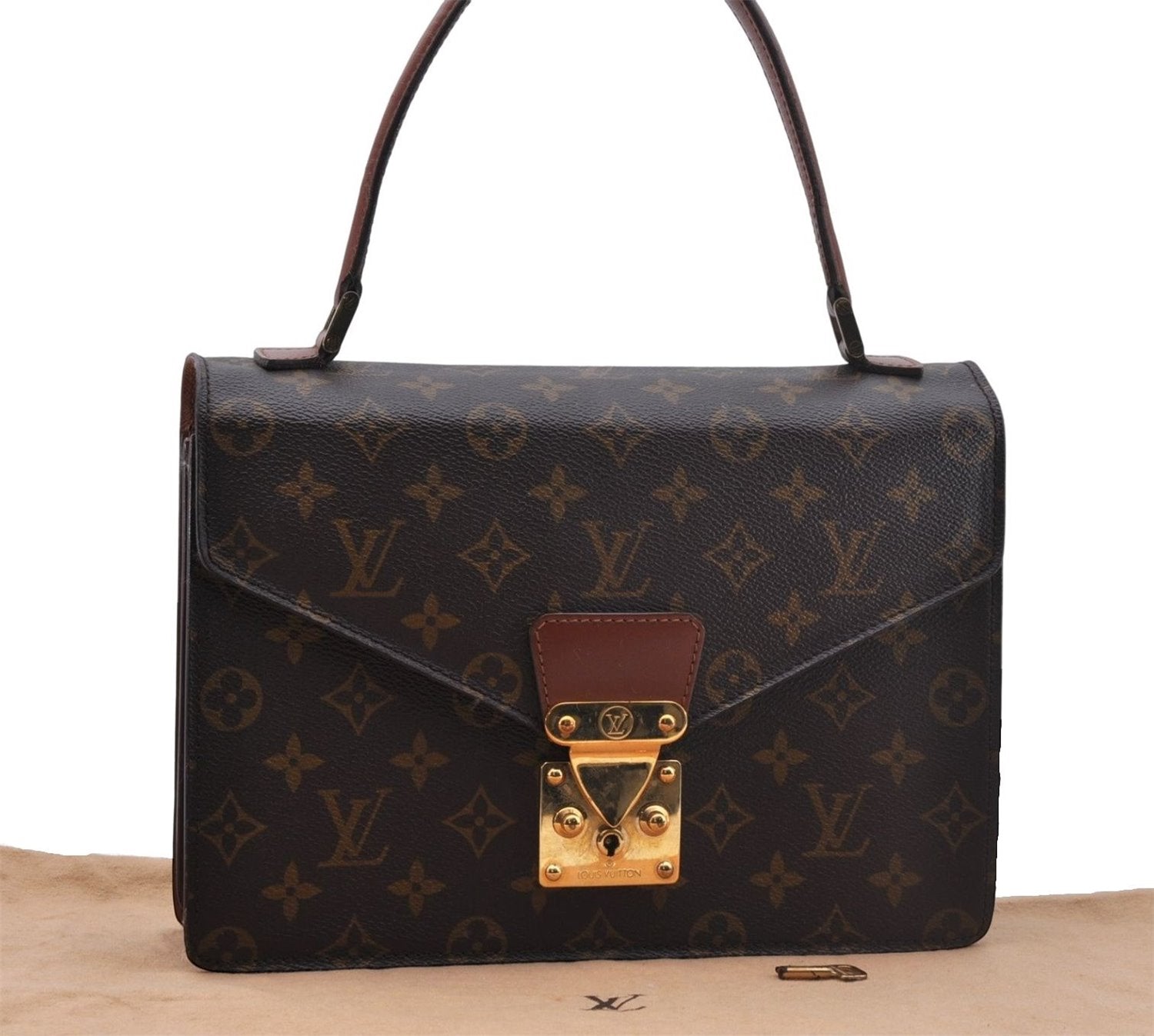Authentic Louis Vuitton Monogram Concorde Hand Bag M51190 LV 4620D