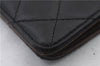 Authentic CHANEL Lamb Skin Matelasse Bifold Long Wallet Purse Black CC 4621C
