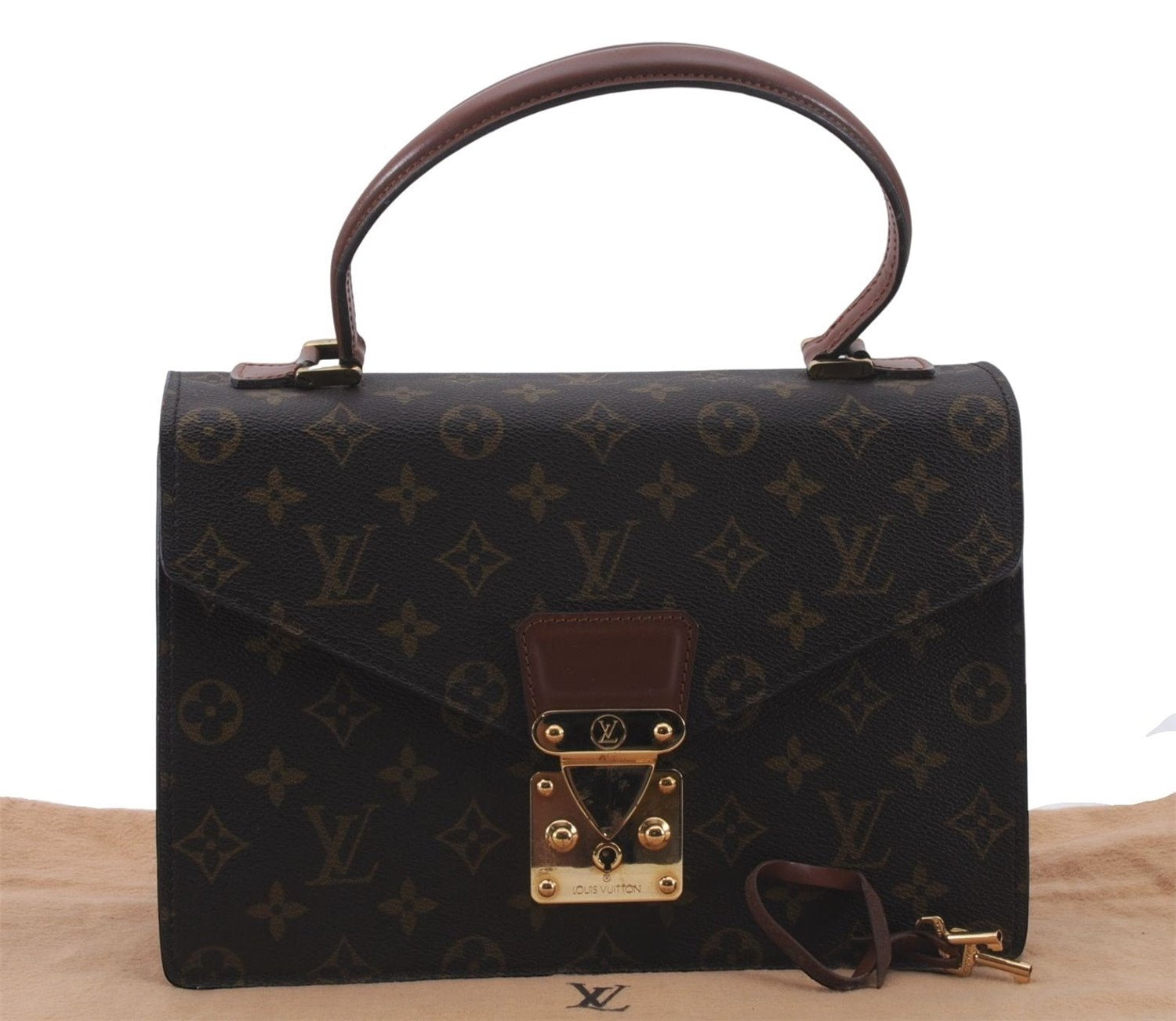 Authentic Louis Vuitton Monogram Concorde Hand Bag M51190 LV 4621D