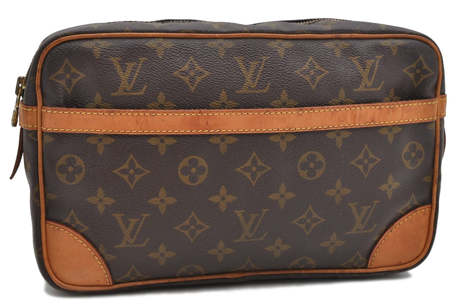 Authentic Louis Vuitton Monogram Compiegne 28 Clutch Hand Bag M51845 LV 4622D