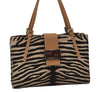 Authentic FENDI Zebra Pattern Hand Bag Purse Unborn Calf Leather Beige 4623I