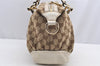 Authentic GUCCI 2Way Hand Boston Bag Purse GG Canvas Leather 189893 Brown 4626I