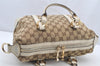 Authentic GUCCI 2Way Hand Boston Bag Purse GG Canvas Leather 189893 Brown 4626I