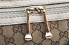 Authentic GUCCI 2Way Hand Boston Bag Purse GG Canvas Leather 189893 Brown 4626I