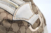 Authentic GUCCI 2Way Hand Boston Bag Purse GG Canvas Leather 189893 Brown 4626I