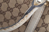 Authentic GUCCI 2Way Hand Boston Bag Purse GG Canvas Leather 189893 Brown 4626I
