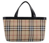Authentic BURBERRY Nova Check Hand Tote Bag PVC Leather Beige 4627E