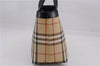 Authentic BURBERRY Nova Check Hand Tote Bag PVC Leather Beige 4627E