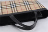 Authentic BURBERRY Nova Check Hand Tote Bag PVC Leather Beige 4627E
