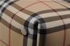 Authentic BURBERRY Nova Check Hand Tote Bag PVC Leather Beige 4627E
