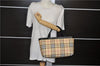 Authentic BURBERRY Nova Check Hand Tote Bag PVC Leather Beige 4627E