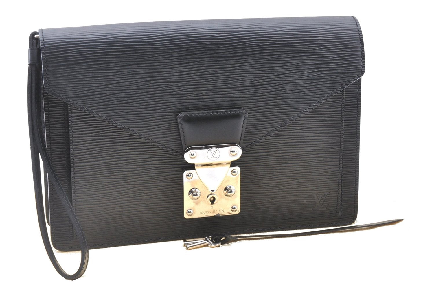 Auth Louis Vuitton Epi Pochette Sellier Dragonne Clutch Bag M52612 Black 4628F