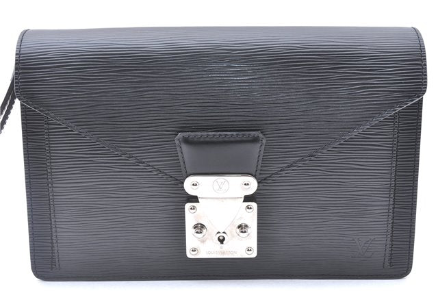 Auth Louis Vuitton Epi Pochette Sellier Dragonne Clutch Bag M52612 Black 4628F