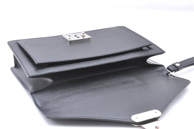 Auth Louis Vuitton Epi Pochette Sellier Dragonne Clutch Bag M52612 Black 4628F