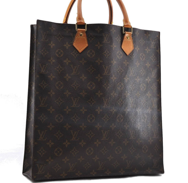 Authentic Louis Vuitton Monogram Sac Plat Hand Bag M51140 LV 4630D