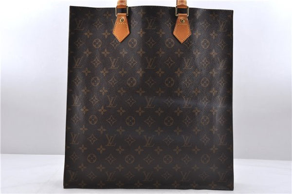 Authentic Louis Vuitton Monogram Sac Plat Hand Bag M51140 LV 4630D