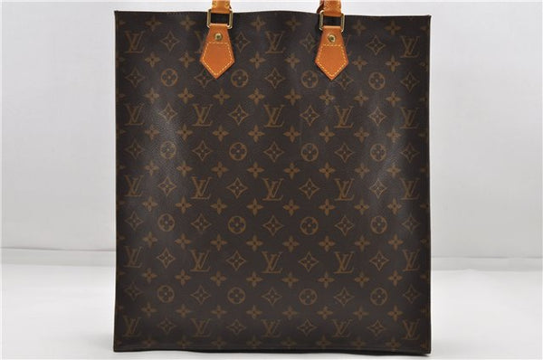 Authentic Louis Vuitton Monogram Sac Plat Hand Bag M51140 LV 4631D