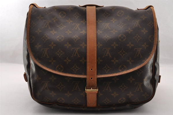 Authentic Louis Vuitton Monogram Saumur 35 Shoulder Cross Bag M42254 LV 4631I