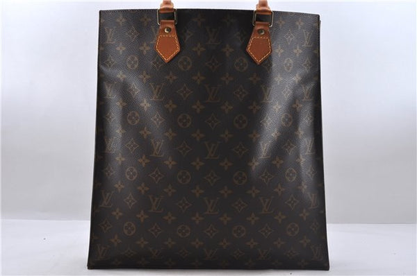 Authentic Louis Vuitton Monogram Sac Plat Hand Bag M51140 LV 4632D