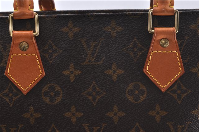 Authentic Louis Vuitton Monogram Sac Plat Hand Bag M51140 LV 4632D