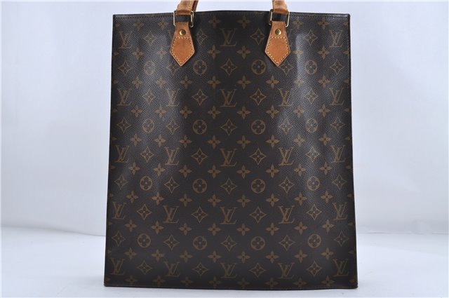 Authentic Louis Vuitton Monogram Sac Plat Hand Bag M51140 LV Junk 4633D