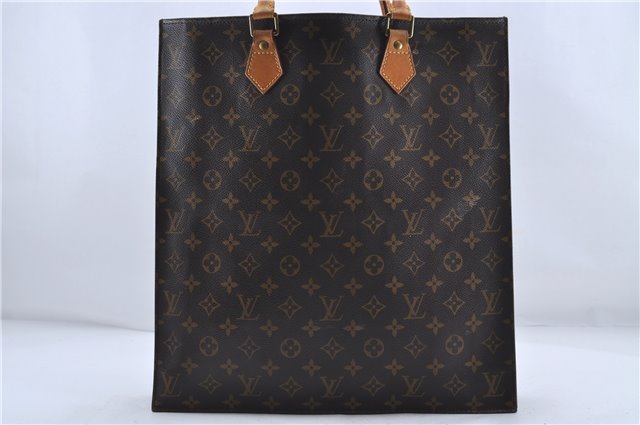 Authentic Louis Vuitton Monogram Sac Plat Hand Bag M51140 LV Junk 4633D