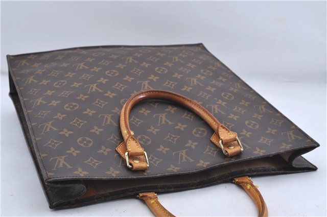 Authentic Louis Vuitton Monogram Sac Plat Hand Bag M51140 LV Junk 4633D