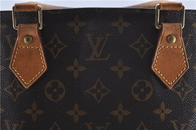 Authentic Louis Vuitton Monogram Sac Plat Hand Bag M51140 LV Junk 4633D