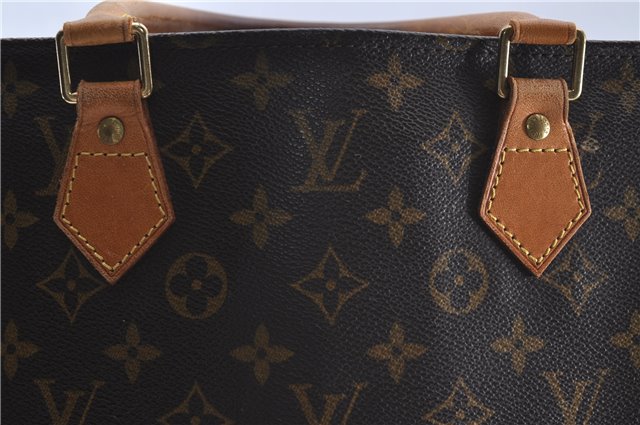 Authentic Louis Vuitton Monogram Sac Plat Hand Bag M51140 LV Junk 4633D