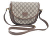 Authentic GUCCI Shoulder Cross Body Bag Purse GG PVC Leather Brown Junk 4633H