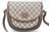 Authentic GUCCI Shoulder Cross Body Bag Purse GG PVC Leather Brown Junk 4633H