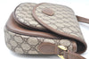 Authentic GUCCI Shoulder Cross Body Bag Purse GG PVC Leather Brown Junk 4633H