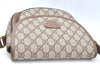 Authentic GUCCI Shoulder Cross Body Bag Purse GG PVC Leather Brown Junk 4633H
