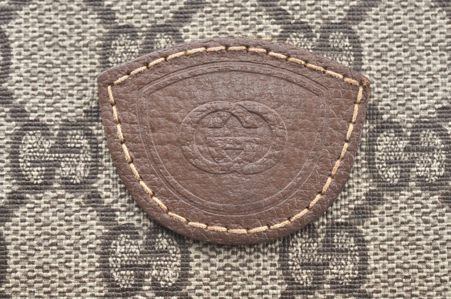 Authentic GUCCI Shoulder Cross Body Bag Purse GG PVC Leather Brown Junk 4633H