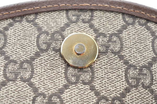 Authentic GUCCI Shoulder Cross Body Bag Purse GG PVC Leather Brown Junk 4633H