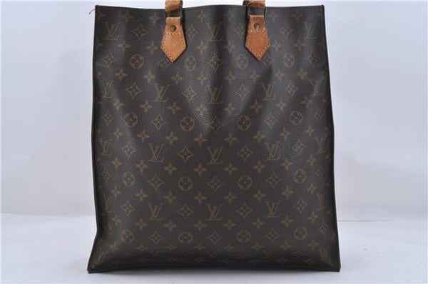 Authentic Louis Vuitton Monogram Sac Plat Hand Bag M51140 LV 4635D