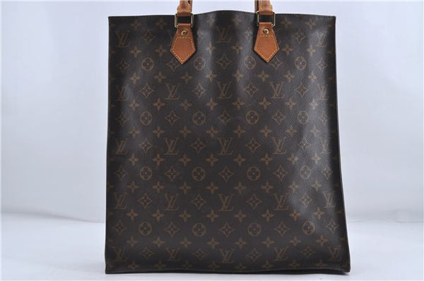 Authentic Louis Vuitton Monogram Sac Plat Hand Bag M51140 LV Junk 4636D