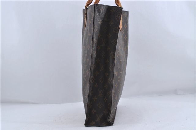 Authentic Louis Vuitton Monogram Sac Plat Hand Bag M51140 LV Junk 4636D